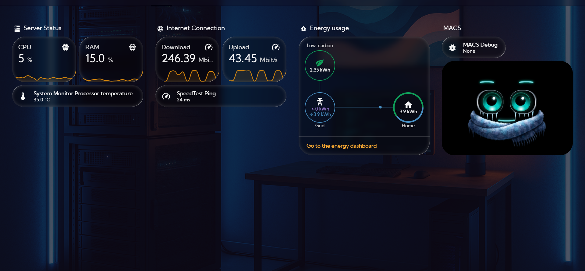 Network / system health (CPU/RAM/speedtest)
